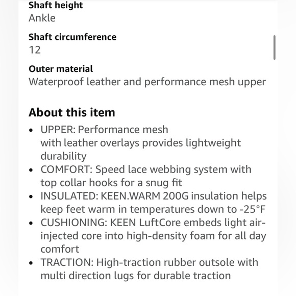 Keen Circadia Waterproof hiking boot, 8, insulated.  EUC - Picture 10 of 11